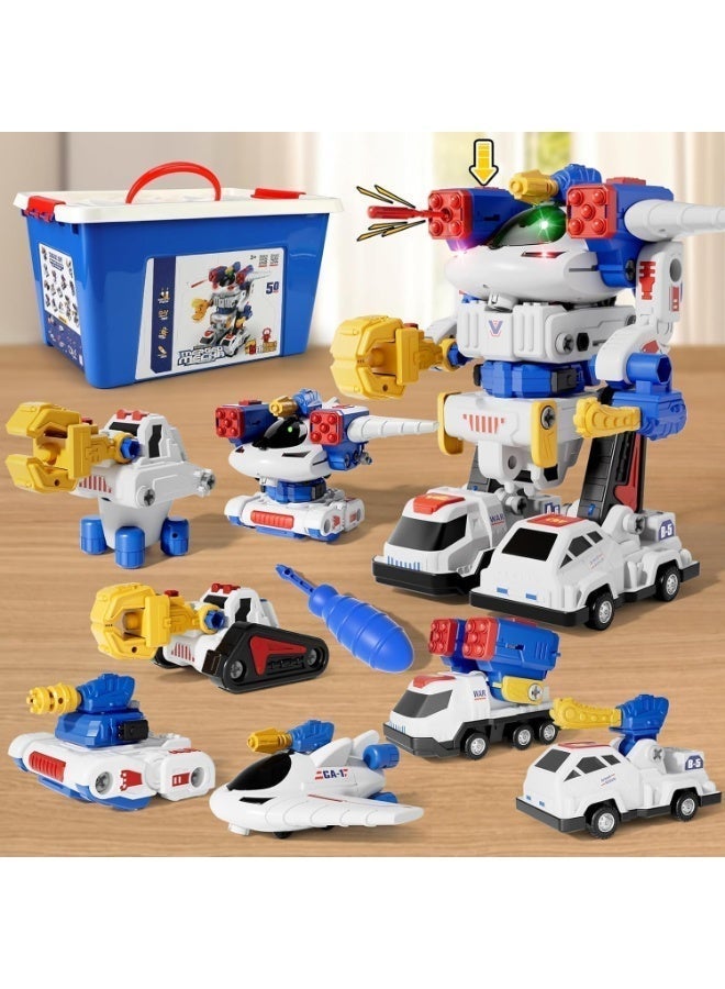 LBMT 50PCS Kids Magnetic Transforme Robot Toy, Magnetic Mecha Assembled Toy Sets,Toddler STEM Educational Learning Toy with Screw Tool and Storage Box,Birthday Gifts for 3+ Years Old Boy Girl - Image 1